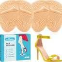 ZUCNANA Metatarsal Pads | 2 Pairs High Heel Inserts | Soft Gel Shoe Inserts for Women | Reusable Ball of Foot Cushions for Women Foot Pain Relief and Comfort | One Size Fits Any (Golden)