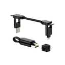 Rolling Square inCharge X - USB C Charger Cable, Lightning Cable for Smartphone, Universal Cable Charger 6 in 1, USB Plug, Black, 100W