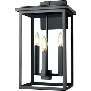 Modern Outdoor Wall Lights,Large Exterior Wall Sconce,Black Porch Light Fixture,Outdoor House Lights Wall Mount,Waterproof Outside Light For Garage Front Door With Thick Clear Glass E12 1 Pack, 19.6 IN-1 Pack