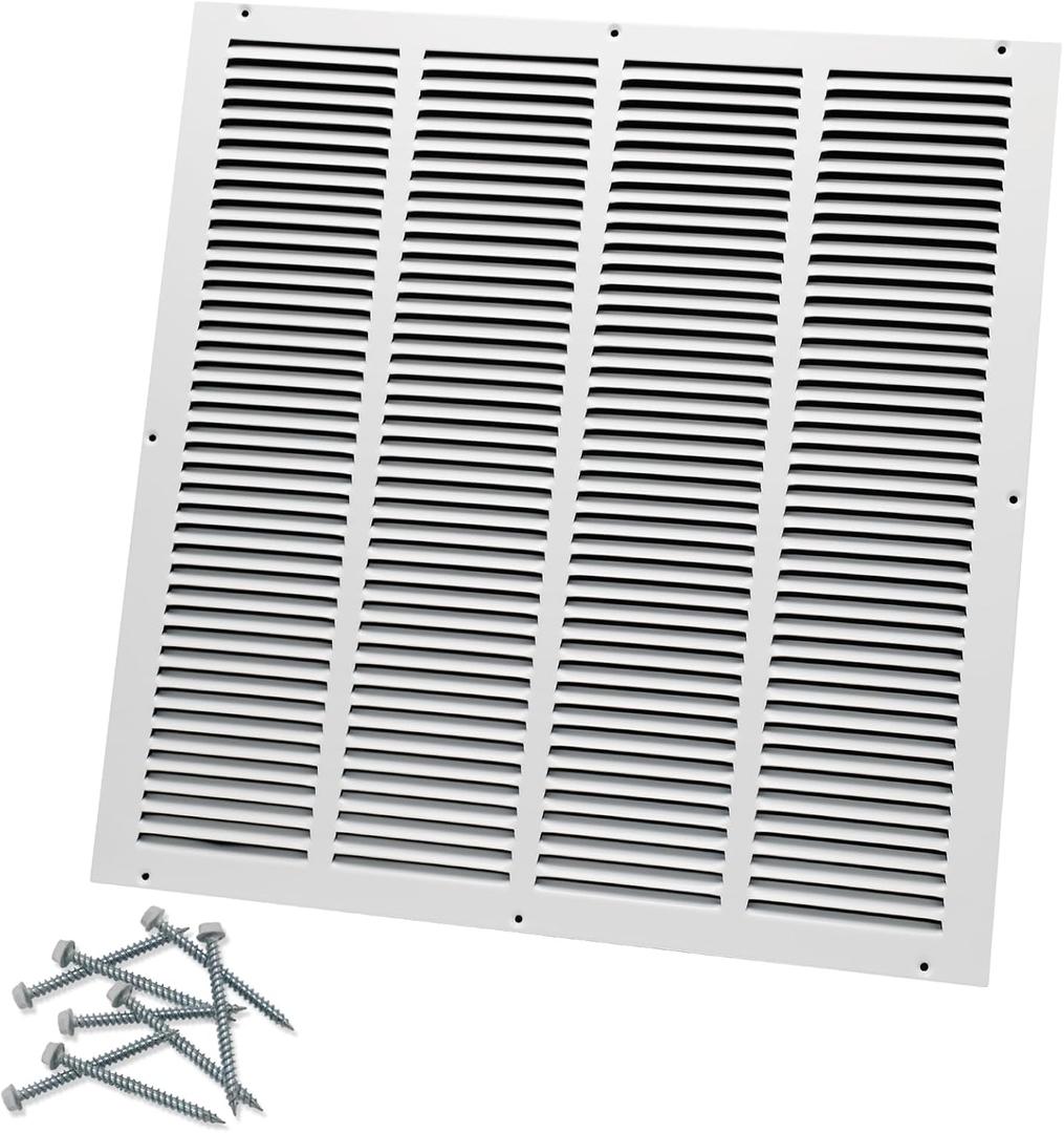 Howeall 20"W x 20"H [Duct Opening Size] Steel Return Air Grille, Air Return Vent Cover for Ceiling and Sidewall - HVAC Air Vent Covers - [Outer Dimensions: 21.75"W x 21.75"H]