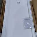 DreamLine SlimLine 32 in. D x 60 in. W x 2 3/4 in. H Left Drain Single Threshold Shower Base in White, DLT-1132601