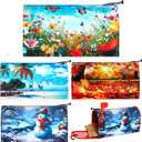 4 Pcs Seasonal Mailbox Covers Magnetic Standard Size 21 x 18 Inches Summer Autumn Winter Spring Mailbox Covers Waterproof for Outdoor Yard Home Garden Decoration (Realistic)