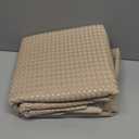 MIYE Pleated Waffle Weave Bed Skirt, Tailored Dust Ruffle 12 Inch Drop Easy Fit, Machine Washable,No Split Corners (Beige, King - 12" Drop)