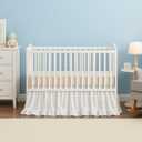 Hahafelt White Crib Skirt Dust Ruffle 28" x 52" with 16" Drop100% Washed Cotton Baby Bed Crib Skirt for Boys & Girls' Cribs, Durable & Fade - Resistant Nursery Bedding, Fits Standard Cribs (Boho)