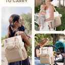 LOVEVOOK Diaper Bag Backpack, Large Capacity Portable Baby Bag with Foldable Diaper Changing Pad, Waterproof Baby Diaper Bags Gift for Mon Dad, Ivory Khaki