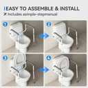 Loyoda Heavy-Duty Steel Toilet Safety Rail - Securely Bolts to Toilet Seat Holes, Adjustable Height & Width, Non-Slip Feet & Soft Foam Grip, Supports 350 lbs for Elderly & Mobility Assistance