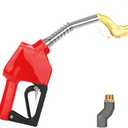 PARGAGAM 3/4" NPT Auto Shut-Off Fuel Nozzle, Gas Pump Nozzle with 3-Speed Padlock (9-16 GPM) - 360° Swivel Hose for Gasoline, Diesel, Biodiesel B20, E15 & Kerosene (RED)