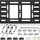 Front License Plate Bracket Holder, 2 Drill License Plate Mount, Universal Bumper Car Tag Frame Mounting kit