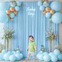 8x10FT Baby Blue Backdrop Curtains for Wedding Parties, Wrinkle Free Polyester Photography Backdrop Drapes for Baby Bridal Shower Birthday Parties Stage Background Stand Decorations 4x10ft,2 Panels