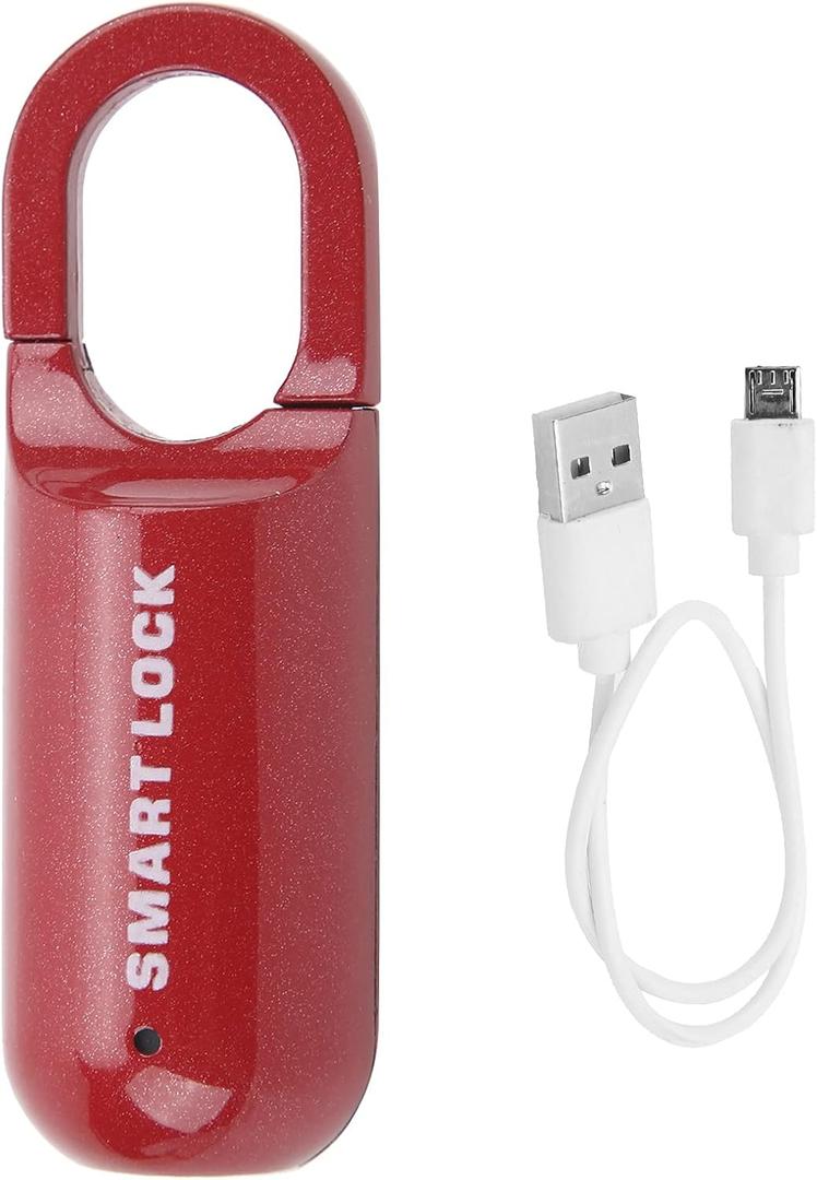 Pisa Smart Keyless Lock, Rechargeable Biometric Lock for Gym, Luggage, Suitcase - Red