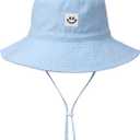 MaxNova Baby Sun Hat Smile Face UPF 50+ Toddler Bucket Hat for Boys Girls 0-7 Years
