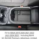 EDBETOS Center Console Organizer Tray Compatible with Toyota RAV4 2019 2020 2021 2022 2023 2024 2025 and 2021-2025 RAV4 Prime Accessories Armrest Secondary Storage Box (Black Trim)