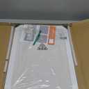 Board2by White Cork Board Bulletin Board with Linen, Wood Framed 24" x 18" Corkboard, Office Board for Wall Decor, Wall Mounted Pin Board Picture Board with 20 Pushpins for School, Home & Office