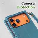 FLIPALM Wallet Case for iPhone 17 Series with Wrist Strap - PU Leather Folio Flip with Credit Card Holder & Kickstand, Protective Cover (Green, for iPhone 17 Pro Max)