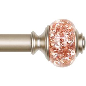 Curtain Rods 32 to 58 Inches (2.6-4.8ft), USFOOK 7/8 InchTelescoping Splicing Drapery Rods for Windows 20 to 54 Inch, Decorative Curtain Rod for Home Decor with Rose Gold Translucent Finials
