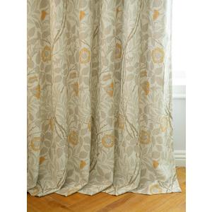 Pinch Pleated Curtains 84 Inches - 100% Blackout Curtains for Bedroom Living Room Dining Room Luxury Floral Linen Blended Room Darkening Window Curtains Thermal Insulated Drapes,2 Panels Set (Natural)