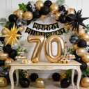 54Pcs 70th Birthday Decorations for Men Women, Black and Gold Balloon, Large Number 70 Fabulous, Star Balloons Party Decorations with Happy 70th Birthday Banner, 70 Year Old Anniversary Decor Supplies