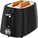 2 Slice Toaster Bagel Bread Wide Slot Toasters with 6 Browning Setting and Cancel Function, Bagel, Bread, Puff Pastry, Snacks and Small Bake, Black