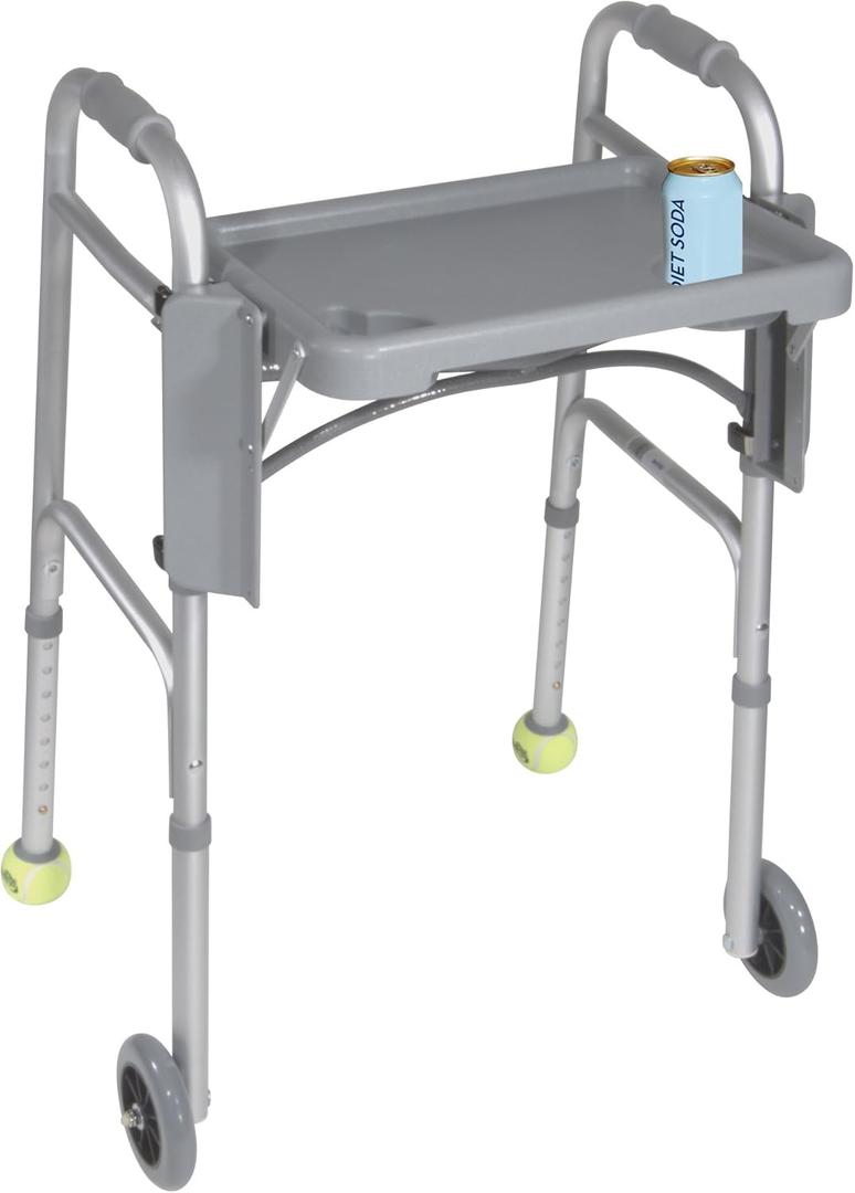 Drive Medical 10125 Walker Tray with Cup Holders, Gray