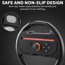 2 x PAWDIARY Steering Wheel Compatible with Switch 2 Controller Handle, Comfort Grip Switch 2 Racing Wheel Accessories with 4 Thumb Caps, Game Racing for Nintendo Switch 2 Wheels (Black x2)