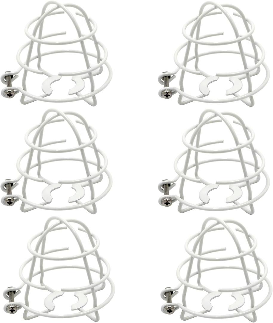 (6 Pack) 1/2" Fire Sprinkler Head Cage Guard Protector Fire Extinguishing System Sprinkler Bracket White