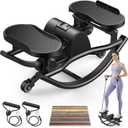 Rock Stepper, Side to Side Stepper for Exercise at Home, Low-Impact 3D Rocking Stepper Machine with Resistance Bands & Non-Slip Mat, Side Stepper for Full Body Workout, 250 LBS Capacity