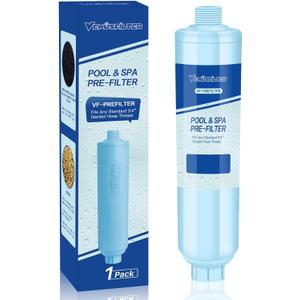 Garden Hose Filter for Filling Hot Tub, Pool, Spa, Greatly Reduces Sediment, Chlorine, Heavy Metals and Odors, Standard 3/4" Garden Hose Thread (1 Pack)