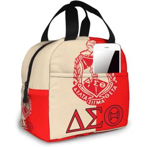 Sorority Paraphernalia Gifts Lunch Bag for Women, Tote Reusable Thermal Insulation and Cold Preservation Meal Tote (Red)