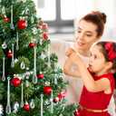 210 Pcs Christmas Tree Decoration Crystal Ornaments 6 Styles Clear Acrylic Hanging Teardrop Chandelier Garland Pendant Xmas Party Home Ornaments