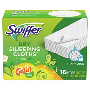 Swiffer Sweeper Dry Sweeping Pad Multi Surface Refills for Dusters Floor Mop, Gain, 16 Count