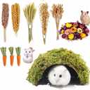 Hamster Cage Accessories - Natural Spray, Chew Food, Bedding & Habitat Decoration, Gerbil Feed