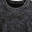 Verdusa Women's Grunge Washed Bow Tops Streetwear Short Sleeve Going Out Summer Tee Shirts (Black, M)