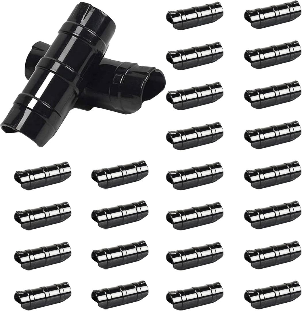 60PCS Greenhouse Clips 1 1/4 Inch Greenhouse Clamps Black Plastic Clamps Garden Buildings Tube Clips for PVC Pipe Greenhouse Films, Sunshade Nets, Row Covers, Shelters, Farming, Gardening