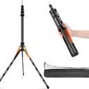 Soonpho Portable Light Stand Adjustable 7ft Carbon Fiber Lighting Tripod Stand with 180 Reversible Leg Tripod Light Photography Maximum Height of 86.5/220cm for Flash Softboxes Camera