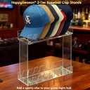 Happyseason 2 Pack 2-Tier Hat Organizer for Baseball Caps, Acrylic Baseball Cap Display Stand, Hat Rack Two Levels, Hat Organizer Shelf for Closet, Hat Holder Holds 28 Caps
