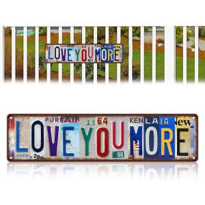 Love You More Wall Decor, Metal Tin Sign vintage wall decor, Above Door home signs for Home Bar Coffee Wedding Gift 6 x 4 Inches, One Size