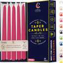 Hot Pink 10 Inch Taper Candles - Pack of 12 Premium Unscented, Dripless & Smokeless Hand-Dipped Candles for Birthday, Wedding or Dinner Decorations and Formal Candlelighting