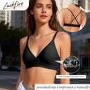 Modal Cotton Bra Chest-Wireless Thin Padded Breathable Comfortable Bras for Everyday Triangle Bralette for AAA-B Cup (Black, S)