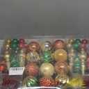 92ct Christmas Tree Decoration Set - Shatterproof Christmas Baubles with Strings for Wreath, Garland & Party Decoration, Red-Green