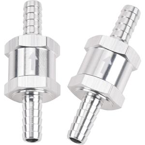 EVIL ENERGY 3/8" Fuel Check Valve One Way Inline Non Return Diesel Gasoline Silver(10mm OD,2PCS)