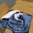 Bedsure GentleSoft Sherpa Fleece Throw Blanket for Couch, Non-Heated, Thick and Warm Throw for Women and Men, Soft Fuzzy Plush Blanket for Winter, Slate Blue, 50x60 Inches