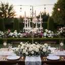 Clear 10 Arms Acrylic Candelabra Centerpieces for Taper LED Candles