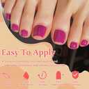 Press on Toenails for Women, 576pcs Toe Nail Press ons Acrylic Toe Press on Nails 24 Color Fake Toenails 12 Sizes Square Toenail Press ons with Glue and Adhesive Tabs