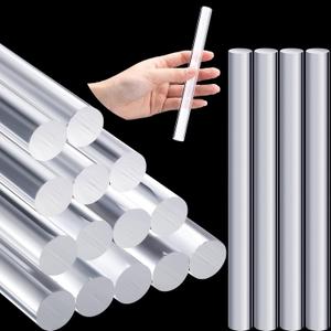 Clabby 14 Pieces Acrylic Clay Roller Plastic Clear Round Tube Roller Pin Polymer Clay Tools for DIY Handmade Crafts Handmade Art Supplies, 6.5 x 0.5 Inch