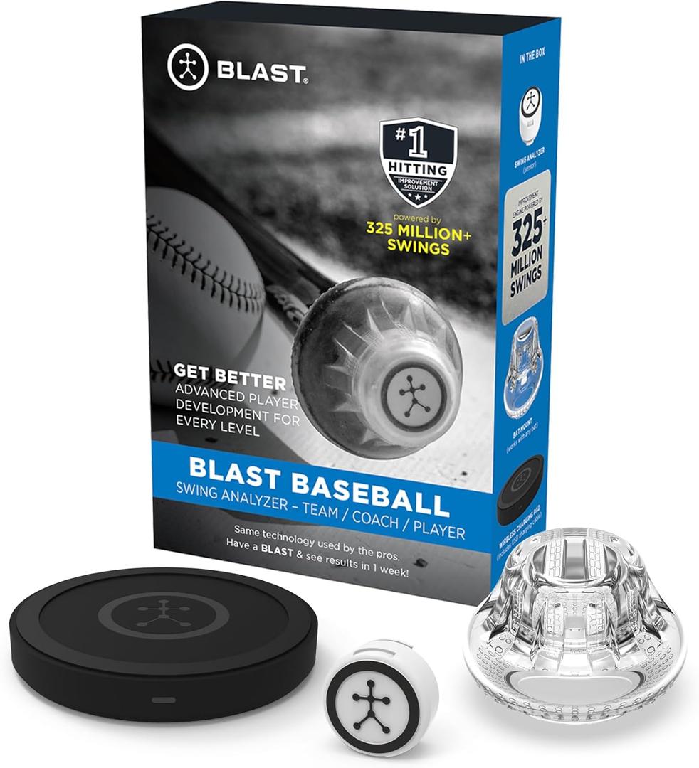 Blast Motion Baseball Swing Analyzer - Improve Your Swing at Every Level - Batting Trainer - Real-time Feedback, Swing Metrics, Video Capture Highlights, Track Performance (GEN3 Sensor)