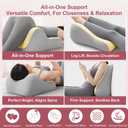 Natural Latex Pillow for Adults - Ergonomic Support for Maternity, Home & Couples, Multi-Functional for Sleeping, Lounging, Reading, Removable Washable Cover (Yellow)