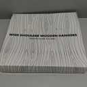 HOUSE DAY Wood Suit Hangers for Men, Smooth Wide Shoulder Wooden Hanger with Non Slip Pant Holder, Wide Hangers for Suits, Coats, Jackets, Heavy Wide Clothes Hanger 2 Pack, Walnut