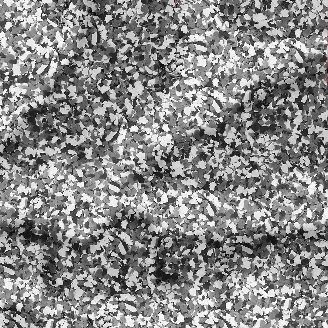 Fabbay 18KG/ 40 Lb Blend Decorative Color Chips Concrete Floor Coatings Paint Flakes for Garage Floor Paint Interior and Exterior Walls Floors, Black, White, Gray