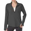 UPF 50+ Hiking Shirt for Women - 1/4 Zip Long Sleeve Sun Protection Top Lightweight & Quick Dry for Trail Running (M)