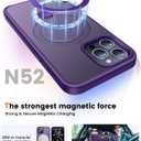 360 Rotatable Magnetic Stand for iPhone 12 pro max Case Compatible with Mag-Safe 16FT Military Drop Protection, Anti-Scratch/Fingerprint iPhone 12 pro max Phone Case(Matte-Purple)